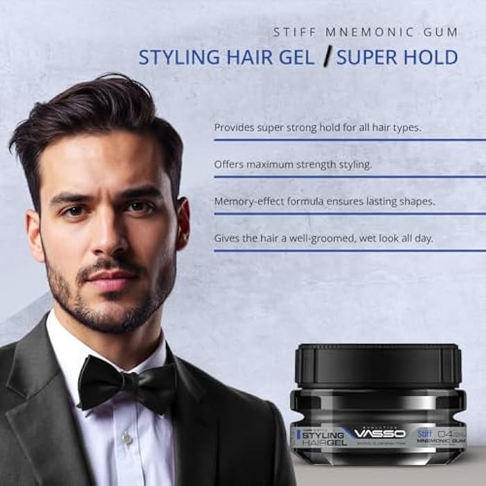 Vasso styling hair gel stiff 250 ml - Image 3
